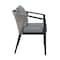 Armen Living Aileen Outdoor Patio 7-Piece Dining Table Set in Aluminum and Wicker with Gray Cushions 840254333222 - alternate 2